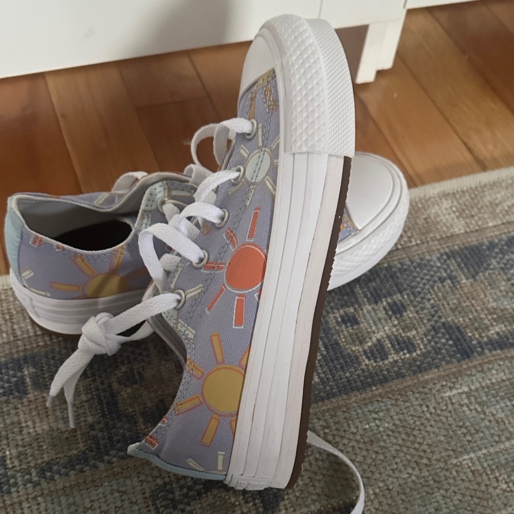 Converse Kids' Lavender and White Sneakers - Picture 3 of 3